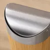 【 Jiehao Bamboo and Wood 】 Desk trash can, eco-friendly bamboo container, wooden packaging box, handcrafted storage box, gift packaging, simple and natural style Specification image